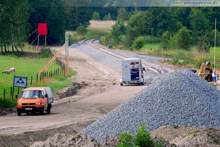 Gleisbaustelle JadeWeserPort in Höhe der Ölweiche