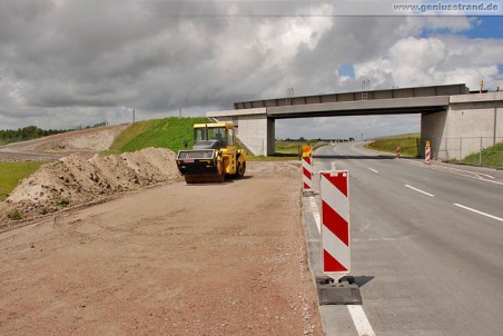 Ersatzstraße in Höhe der neuen Eisenbahnbrücke