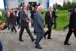 Bundesaußenminister Steinmeier auf den Weg zu seiner Limousine