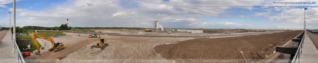 180°-Panoramablick über die JadeWeserPort-Baustelle