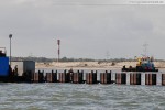 Die Hafenbaustelle JadeWeserPort in Wilhelmshaven