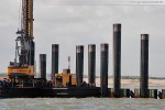 Die Hafenbaustelle JadeWeserPort in Wilhelmshaven