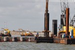 Die Hafenbaustelle JadeWeserPort in Wilhelmshaven