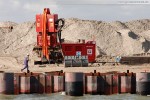 Die Hafenbaustelle JadeWeserPort in Wilhelmshaven