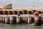 Die Hafenbaustelle JadeWeserPort in Wilhelmshaven