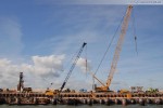 Die Hafenbaustelle JadeWeserPort in Wilhelmshaven