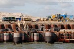 Die Hafenbaustelle JadeWeserPort in Wilhelmshaven