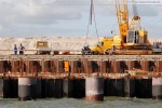 Die Hafenbaustelle JadeWeserPort in Wilhelmshaven