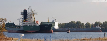 Blick auf die Auflieger Iduna, Herm und Anna G