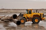 Hafenbaustelle Jade-Weser-Port: Spülarbeiten in Deichnähe