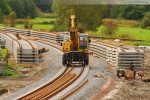 JadeWeserPort: Gleisbauarbeiten in Höhe der Deichschäferei