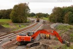 JadeWeserPort: Gleisbauarbeiten in Höhe der Deichschäferei