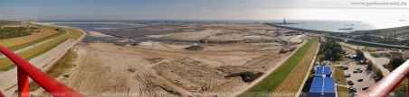 180° Panoramablick über die Baustelle des Tiefwasserhafens JadeWeserPort