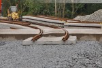Gleisanbindung JadeWeserPort: Gleisbaustelle am Alter Voslapper Seedeich