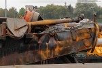 JadeWeserPort: Der Saugkopfschneidbagger M 30 nach der Bombenexplosion