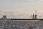 JadeWeserPort: Blick zwischen Hauptkaje und Norddamm