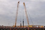 Die Hafenbaustelle JadeWeserPort in Wilhelmshaven