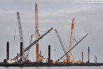 Die Hafenbaustelle JadeWeserPort in Wilhelmshaven