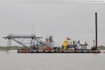 Die Hafenbaustelle JadeWeserPort in Wilhelmshaven