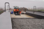 Gleisanbindung JadeWeserPort: Gleisbauarbeiten in Höhe der Eisenbahnbrücke