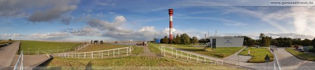 An der Hafenbaustelle JadeWeserPort: Blick auf den Hauptzugang des ehemaligen Sandstrands Geniusbank