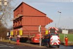 Schwertransport zur Kraftwerksbaustelle GDF Suez