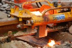 Gleisanbindung JadeWeserPort: Schienenschweißen mit dem Thermitverfahren