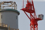 Kraftwerksbaustelle: Ein Wolff 355 B wird auf dem Kesselgerüst montiert
