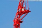 Kraftwerksbaustelle: Ein Wolff 355 B wird auf dem Kesselgerüst montiert