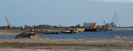 Hafenbaustelle JadeWeserPort: Blick auf das Spülfeld