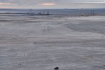 Baustelle JadeWeserPort: Noch einmal ein Blick über die Sandfläche