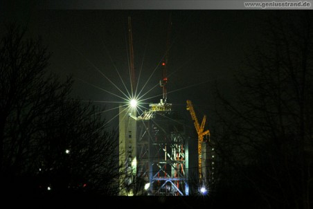 Die GDF Suez Kraftwerksbaustelle am Silvesterabend 2009