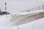 JadeWeserPort: Schneeverwehungen am ehemaligen Geniusstrand 2010