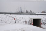 JadeWeserPort: Schneeverwehungen am ehemaligen Geniusstrand 2010