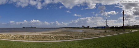 Wilhelmshaven: Panorama vom Geniusstrand der auch Geniusbank genannt wird