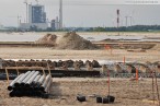 Gleisbaustelle der 16-gleisigen Vorstellgruppe am JadeWeserPort