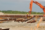 Gleisbaustelle der 16-gleisigen Vorstellgruppe am JadeWeserPort