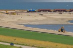 Vorstellgruppe JadeWeserPort: Schotter für die Gleisbaustelle JadeWeserPort