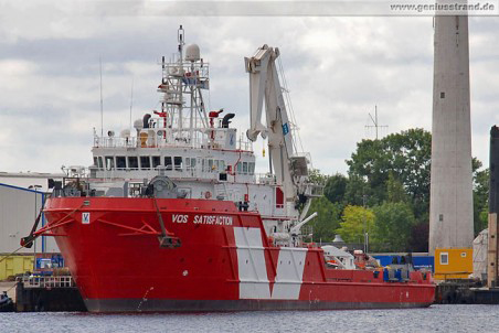 Subsea Support Vessel Vos Satisfaction am Jade-Dienst-Kai