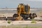 Gleisbauarbeiten an der Vorstellgruppe des JadeWeserPort