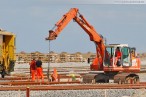 Gleisbauarbeiten an der Vorstellgruppe des JadeWeserPort