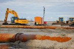 Die JadeWeserPort-Baustelle in Wilhelmshaven