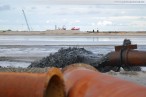 Die JadeWeserPort-Baustelle in Wilhelmshaven