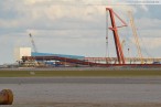 Die JadeWeserPort-Baustelle in Wilhelmshaven