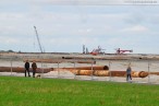 Die JadeWeserPort-Baustelle in Wilhelmshaven