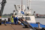 Montageplatz der HDPE-Kühlwasserleitung am Hannoverkai