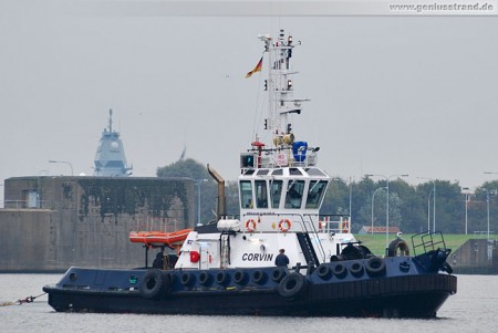 Schlepper Corvin der Reederei Hans Schramm im Nordhafen