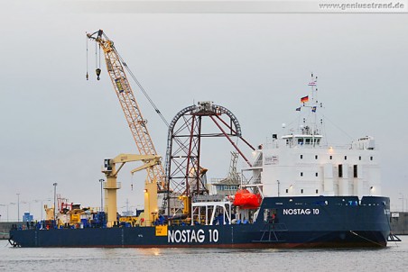 Barge Nostag 10 der Norddeutschen Seekabelwerke in Wilhelmshaven