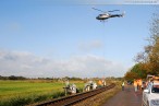 Awanst Wilhelmshaven Nord: Montage der Eisenbahnsignale per Hubschrauber