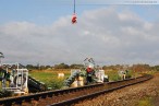 Awanst Wilhelmshaven Nord: Montage der Eisenbahnsignale per Hubschrauber